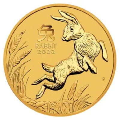 Zlatá investiční mince Australská Lunární Série III. 2023 Králík 62,21 g - obrázek 1