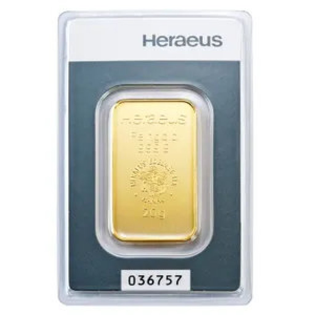 Zlatý investiční slitek Heraeus 20 g - obrázek 1