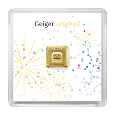Zlatý investiční slitek 1 gram 9999 GEIGER Originál edice oslava - obrázek 1
