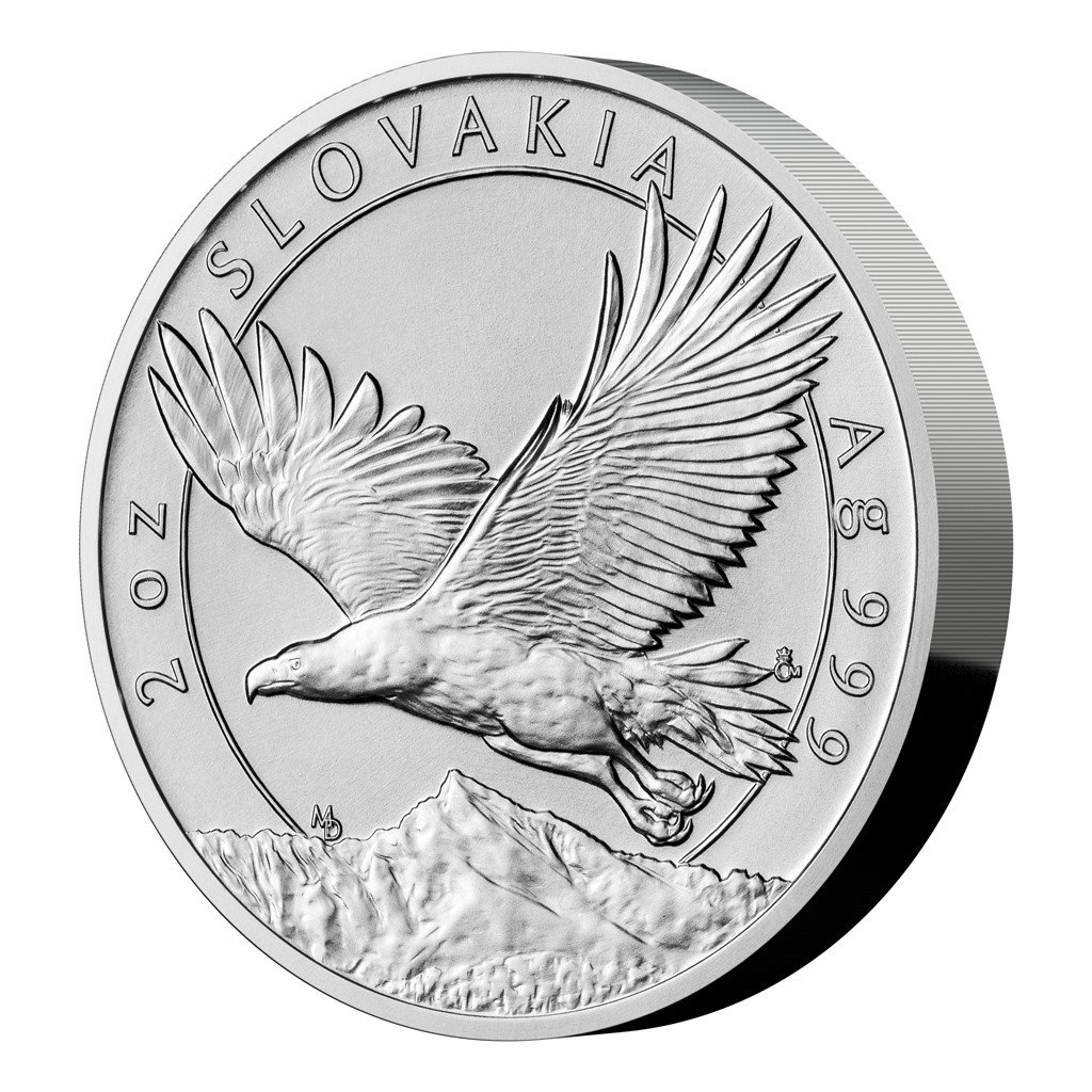 Stříbrná dvouuncová investiční mince Orel 2023 stand 62,2 g – obrázek 1