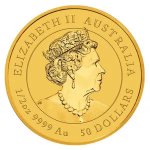 Zlatá investiční mince Australská Lunární Série III. 2022 Tygr 15,55 g - obrázek 2