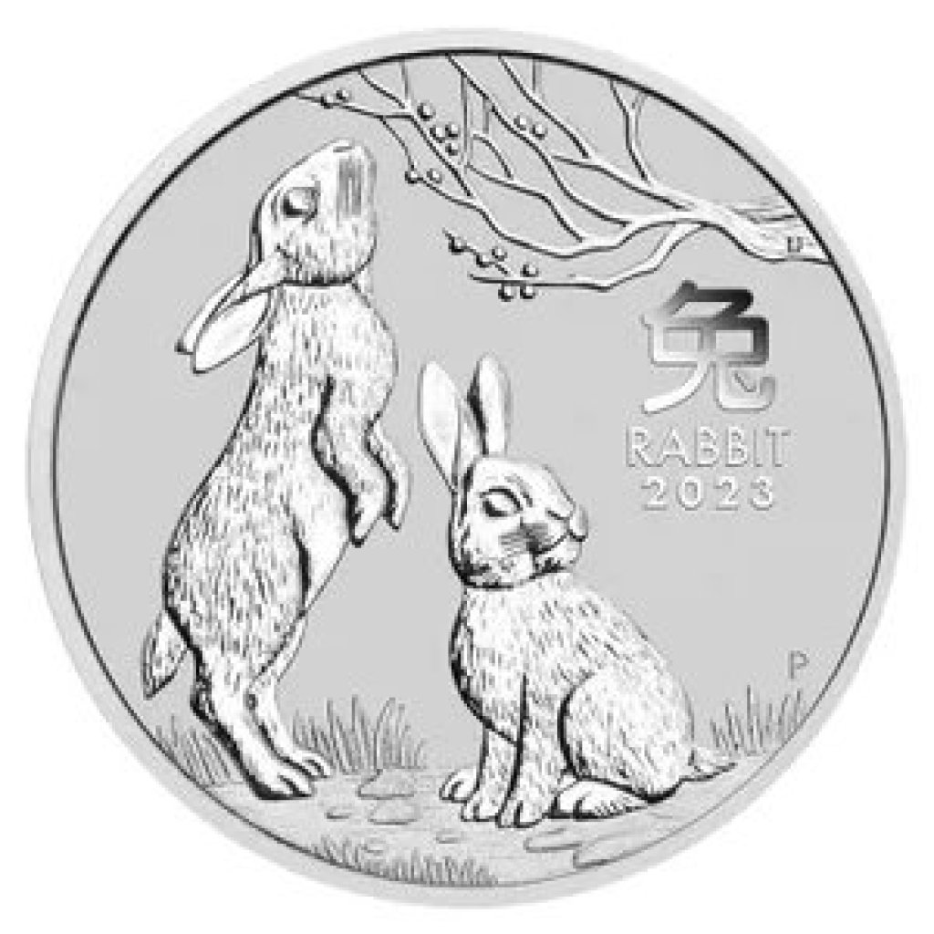 Stříbrná investiční mince Australská Lunární Série III. 2023 Králík 31,1 g - obrázek 1