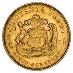 Zlatá mince Chile Liberty 50 Pesos 9,15 g - obrázek 2
