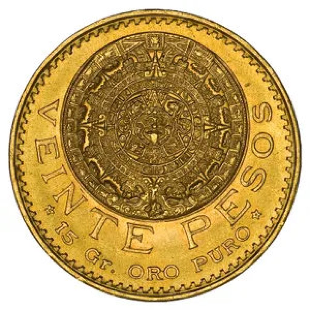 Zlatá mince Mexiko Centenario 20 Pesos Aztécký kalendář 15 g