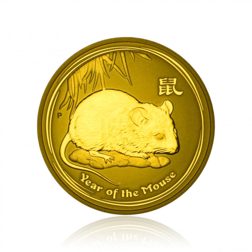 Zlatá investiční mince Australská Lunární Série II. 2008 Myš 31,1 g - obrázek 1
