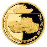 Zlatá mince Obrněná technika - Mk IV Churchill proof – obrázek 1