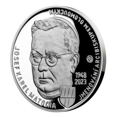 Stříbrná mince 200 Kč 2023 Josef Karel Matocha jmanován arcibiskupem olomouckým PROOF – obrázek 1