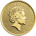 Zlatá investiční mince Britannia 2023 QEII 31,1 g - obrázek 2