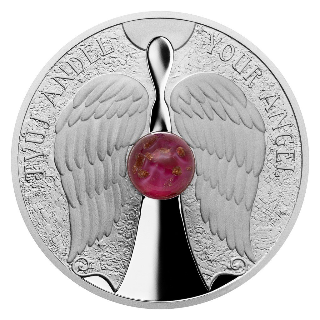 Stříbrná mince Crystal Coin - Anděl – obrázek 1