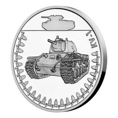 Stříbrná mince Obrněná technika - KV-1 proof – obrázek 2