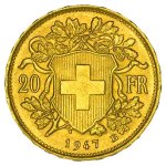 Zlatá mince Vreneli 20 SFRS 5,81 g - obrázek 2