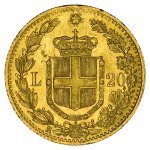 Zlatá mince Umberto I 20 LIT 5,81 g - obrázek 2
