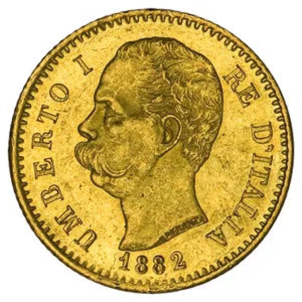 Zlatá mince Umberto I 20 LIT 5,81 g - obrázek 1