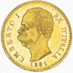 Zlatá mince Umberto I 20 LIT 5,81 g - obrázek 3