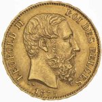 Zlatá mince Leopold II 20 BFRS 5,81 g - obrázek 3
