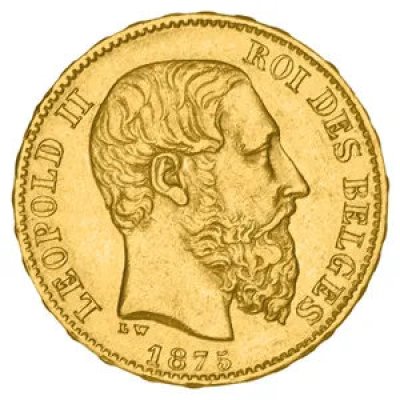 Zlatá mince Leopold II 20 BFRS 5,81 g - obrázek 1