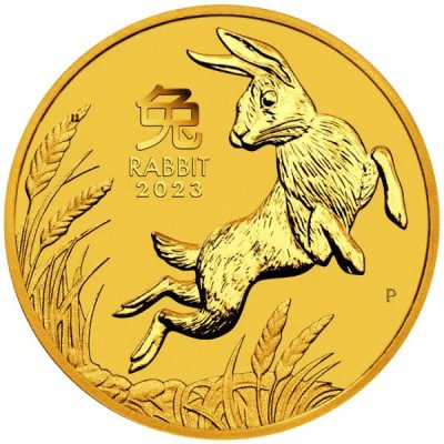 Zlatá investiční mince Australská Lunární Série III. 2023 Králík 1,55 g - obrázek 1
