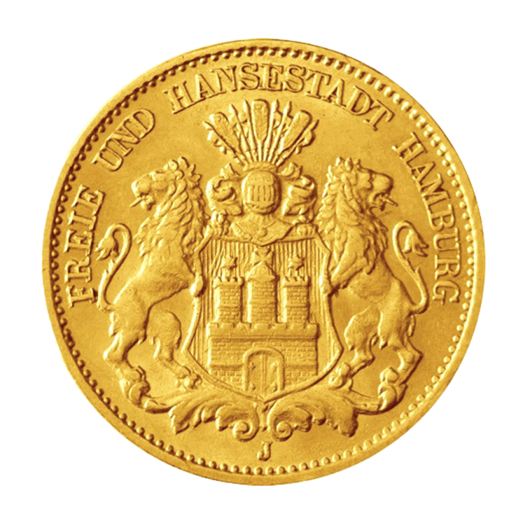 Zlatá mince Hamburg 10 Mark – obrázek 1
