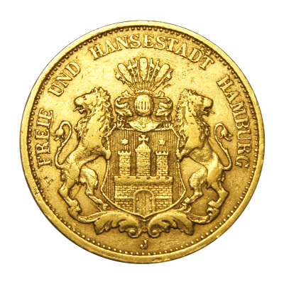 Zlatá mince Hamburg 20 Mark – obrázek 1