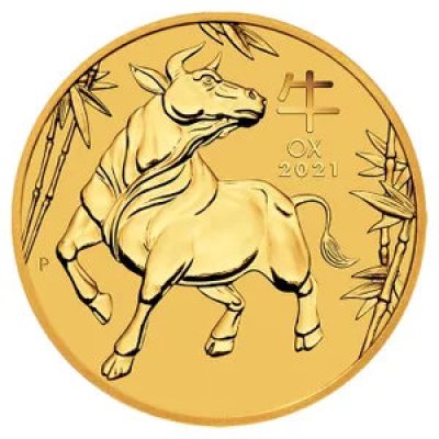 Zlatá investiční mince Australská Lunární Série III. 2021 Buvol 31,1 g - obrázek 1