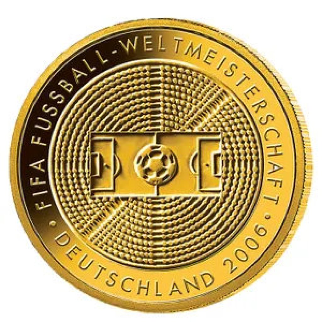 Zlatá investiční mince 100 EURO 2005 Fussball WM 2006 15,55 g - obrázek 1