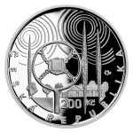 Stříbrná mince 200 Kč 2023 Zahájení pravidelného vysílání Československého rozhlasu proof – obrázek 3