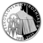 Stříbrná mince 200 Kč 2023 Zahájení pravidelného vysílání Československého rozhlasu proof – obrázek 2