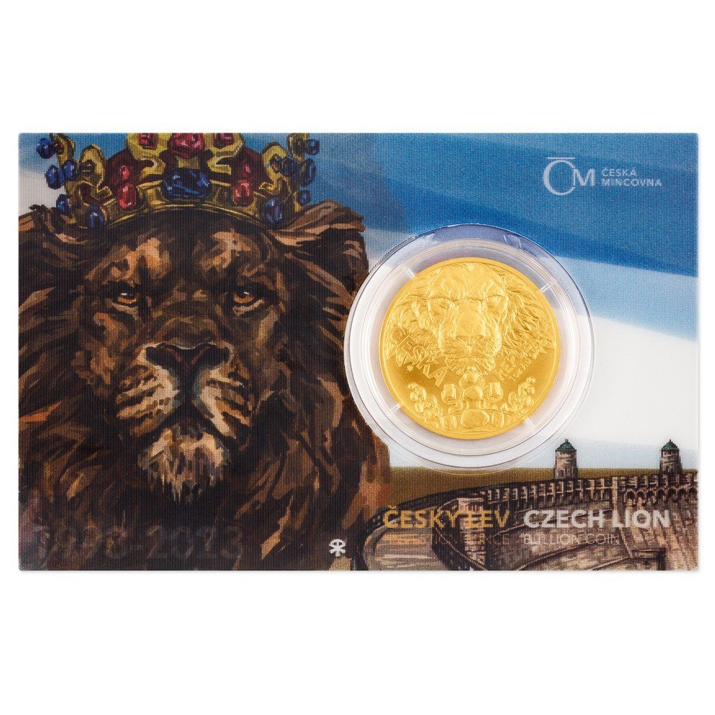 Zlatá uncová investiční mince Český lev 2023 stand číslovaný – obrázek 1