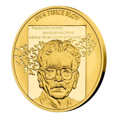 Zlatá mince Pražské jaro - Dva tisíce slov proof – obrázek 2