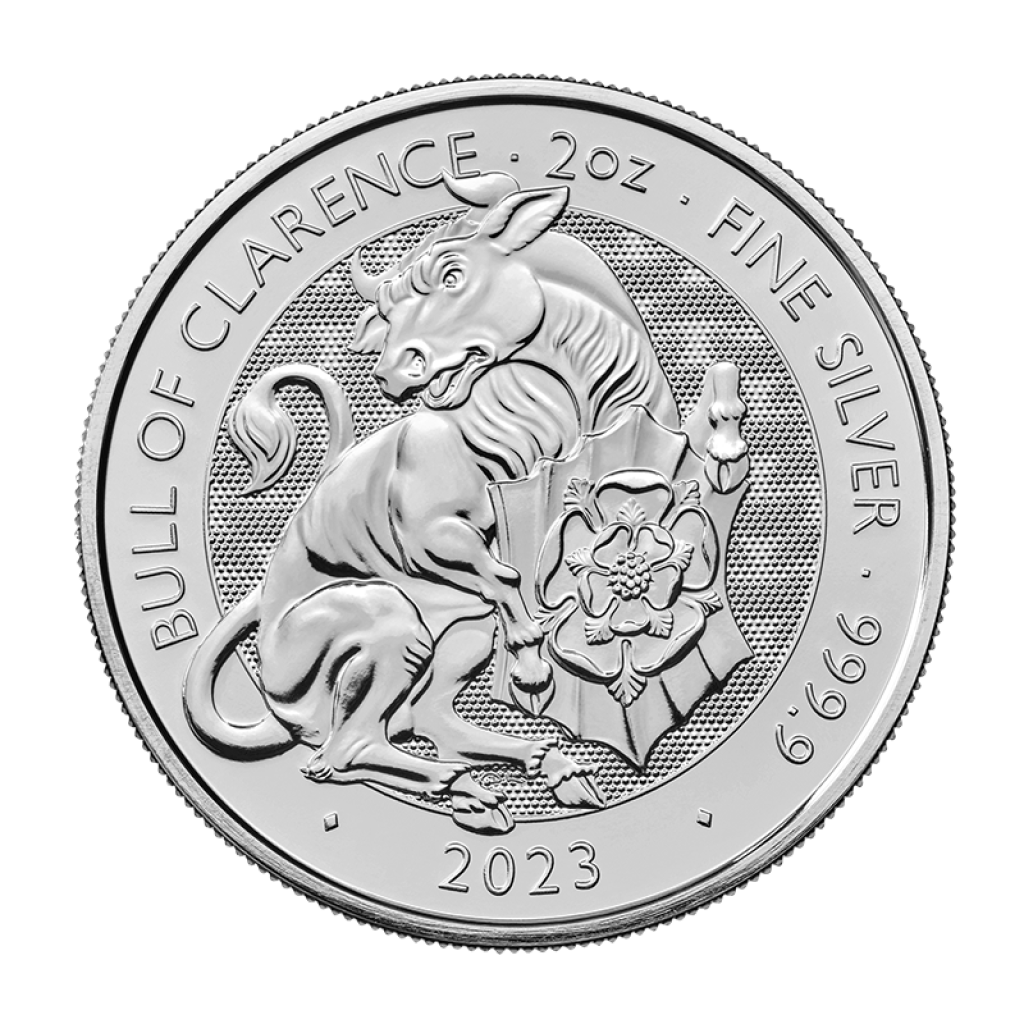 Stříbrná investiční mince The Royal Tudor Beast "Bull of Clarence" 2023 – obrázek 1