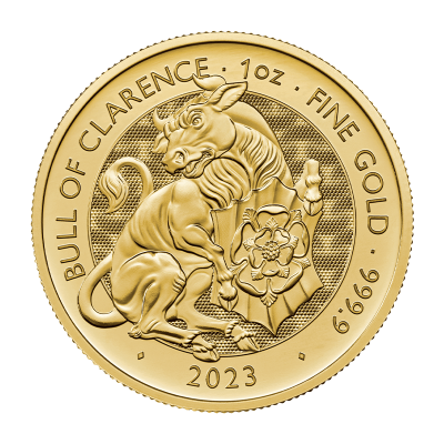 Zlatá investiční mince The Royal Tudor Beast "Bull of Clarence" 2023 – obrázek 1