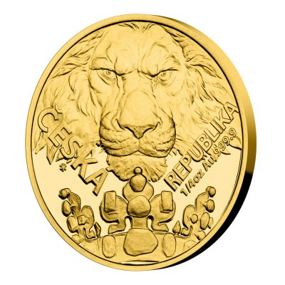 Zlatá 1/4oz investiční mince Český lev 2023 proof – obrázek 1