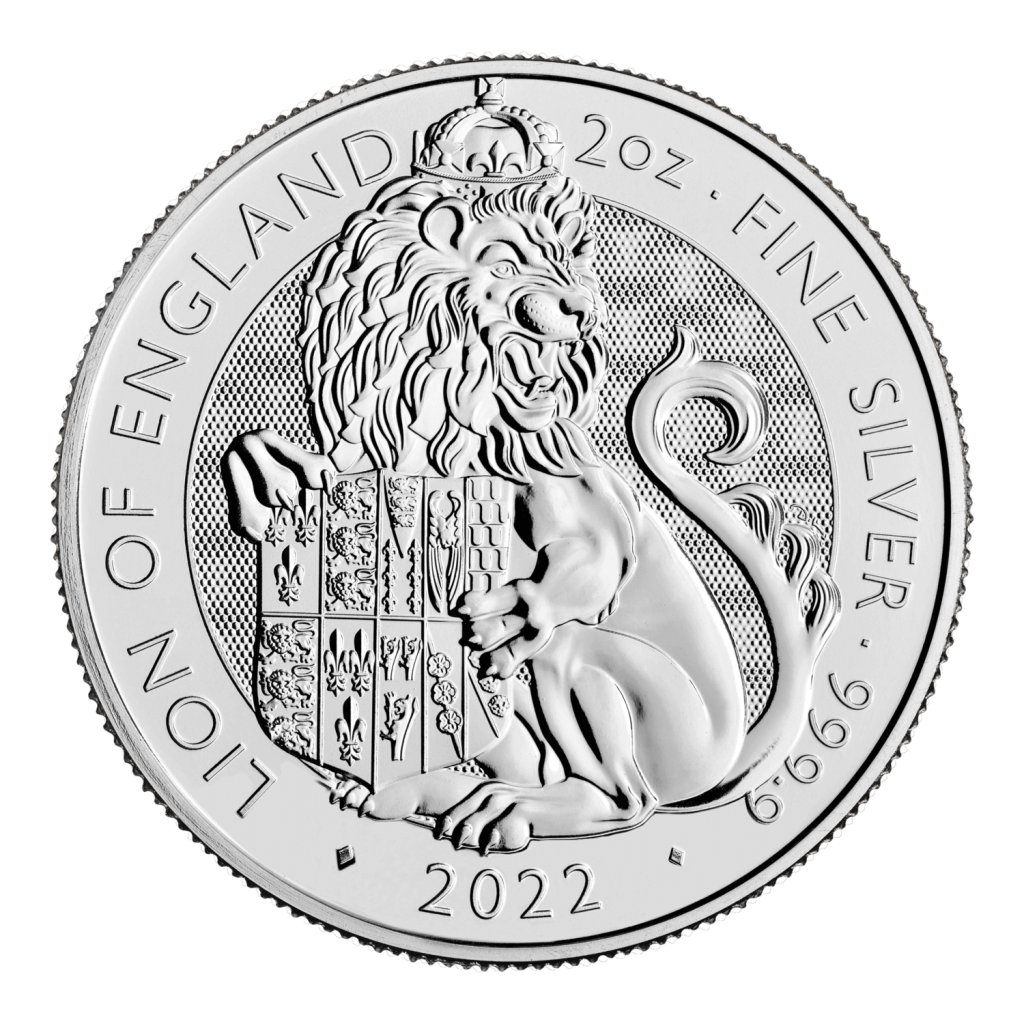 Stříbrná investiční mince The Royal Tudor Beast "Lion of England" 2022 62,2 g - obrázek 1
