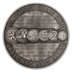 Stříbrná medaile 10 Oz Jablonec nad Nisou a 30 let české měny stand – obrázek 3
