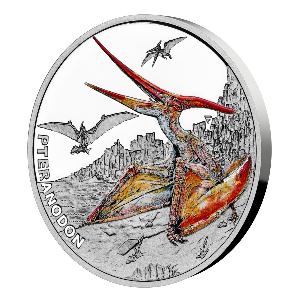Stříbrná mince Pravěký svět - Pteranodon proof – obrázek 1