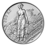 Stříbrná mince 200 Kč 2023 Max Švabinský stand – obrázek 3