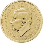Sada dvou zlatých mincí Britannia 2023 QEII + KCIII 31,1 g (2 x 1 Oz) v etuji - obrázek 4
