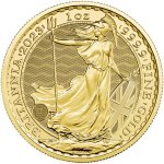 Sada dvou zlatých mincí Britannia 2023 QEII + KCIII 31,1 g (2 x 1 Oz) v etuji - obrázek 5