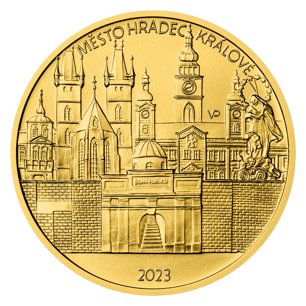 Zlatá mince 5000 Kč 2023 Hradec Králové stand 15,55 g - obrázek 2