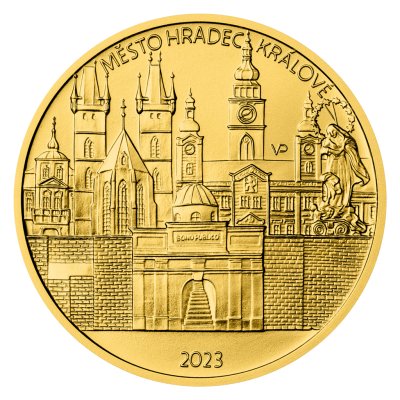 Zlatá mince 5000 Kč 2023 Hradec Králové stand 15,55 g - obrázek 2