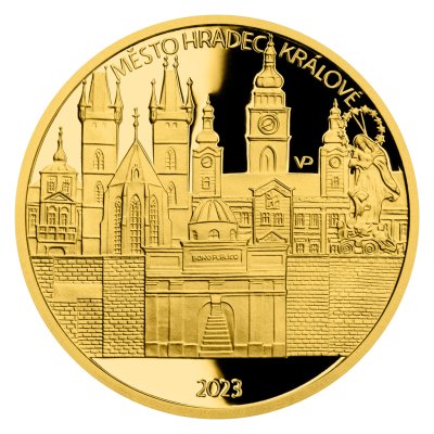 Zlatá mince 5000 Kč 2023 Hradec Králové proof 15,55 g - obrázek 2