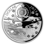Stříbrná mince Psí plemena - Sibiřský husky proof – obrázek 3