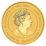Zlatá investiční mince Australská Lunární Série III. 2024 Drak 31,1 g - obrázek 2