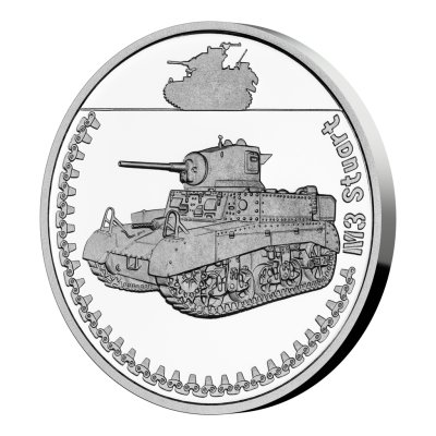 Stříbrná mince Obrněná technika - M3 Stuart proof 31,1 g - obrázek 1
