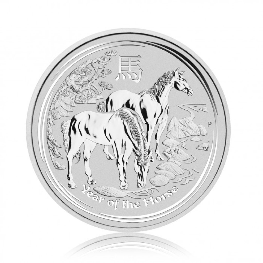 Stříbrná investiční mince Australská Lunární Série II. 2014 Kůň 62,21 g - obrázek 1