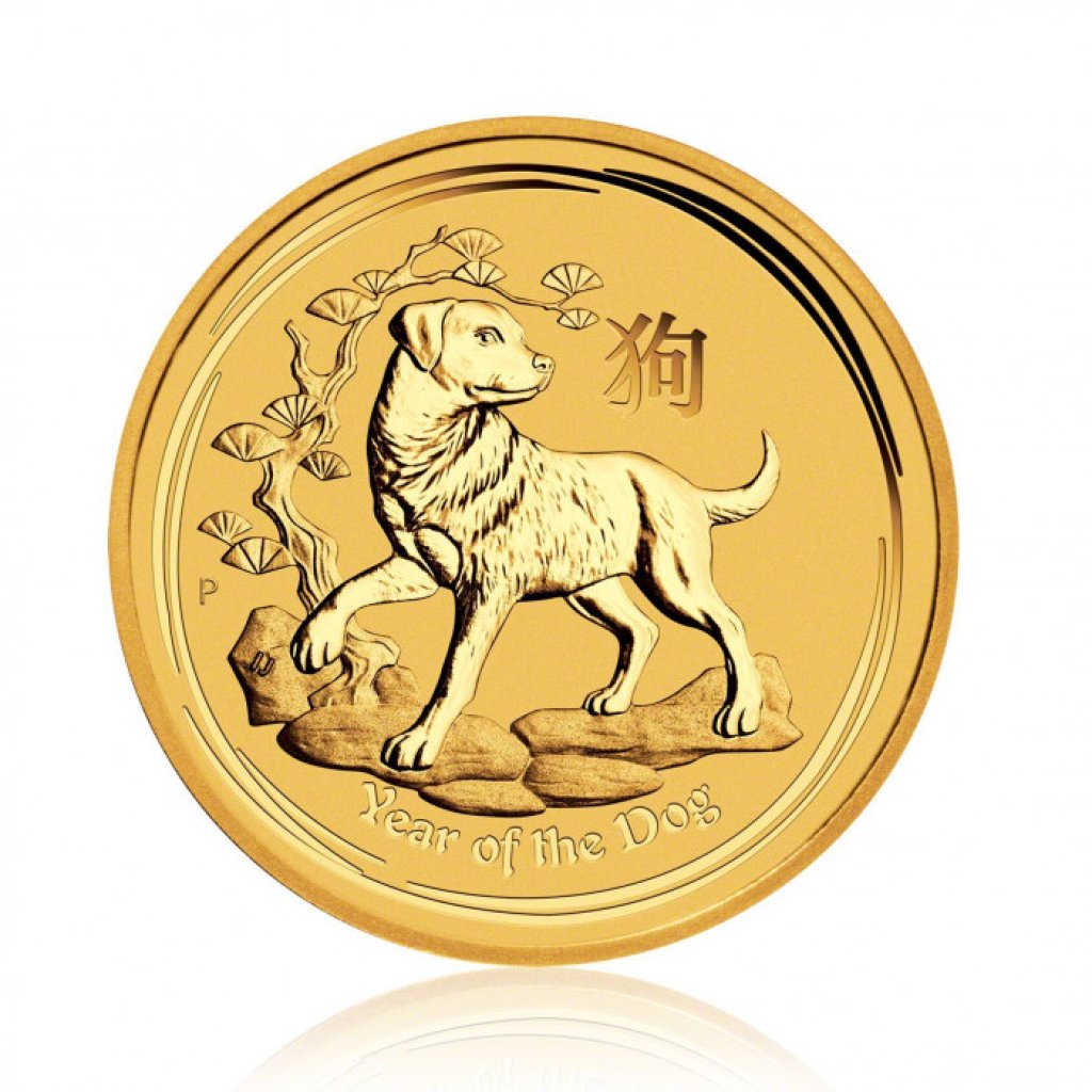 Zlatá investiční mince Australská Lunární Série II. 2018 Pes 7,78 g - obrázek 1