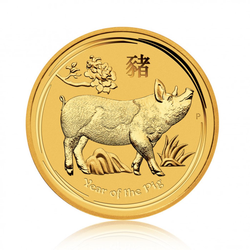 Zlatá investiční mince Australská Lunární Série II. 2019 Vepř 7,78 g - obrázek 1