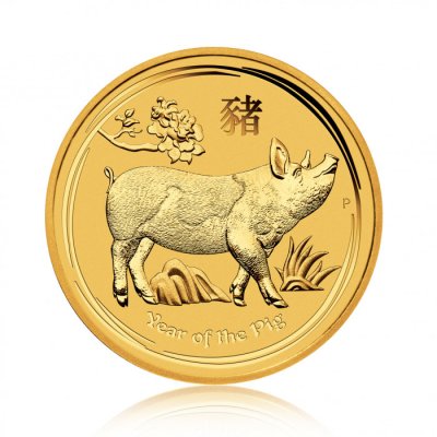 Zlatá investiční mince Australská Lunární Série II. 2019 Vepř 7,78 g - obrázek 1