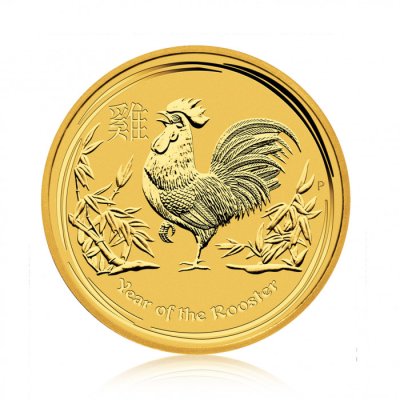 Zlatá investiční mince Australská Lunární Série II. 2017 Kohout 7,78 g - obrázek 1