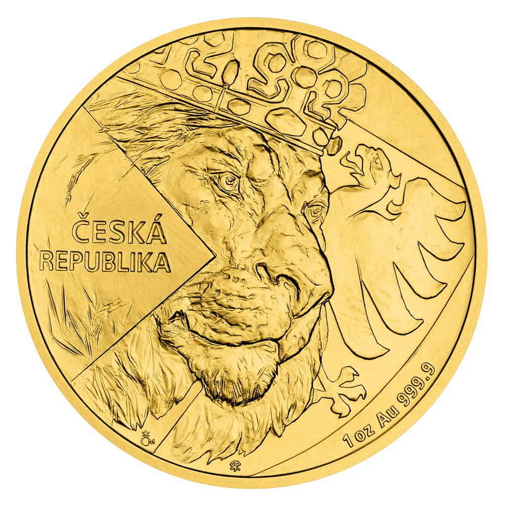 Zlatá uncová investiční mince Český lev 2024 stand – obrázek 1